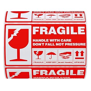Amazon.co.jp: Hybsk fragile 割れ物注意 シール 取扱注意